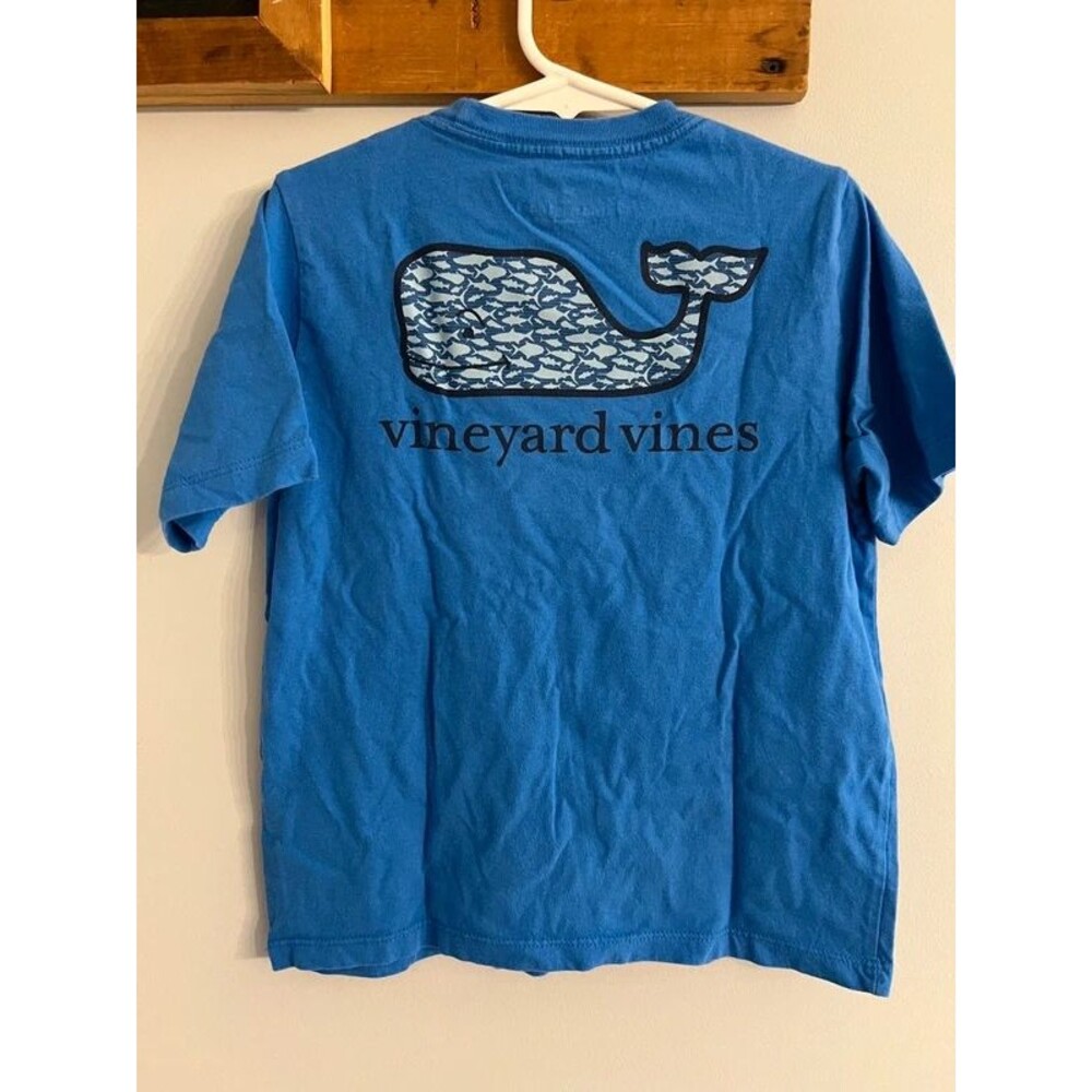 Vineyard Vines Boys Size 7 Whale Short Sleeve T-Shirt Blue Fish